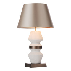 Nix Table Lamp In Stone And Antique Brass Base Only E27