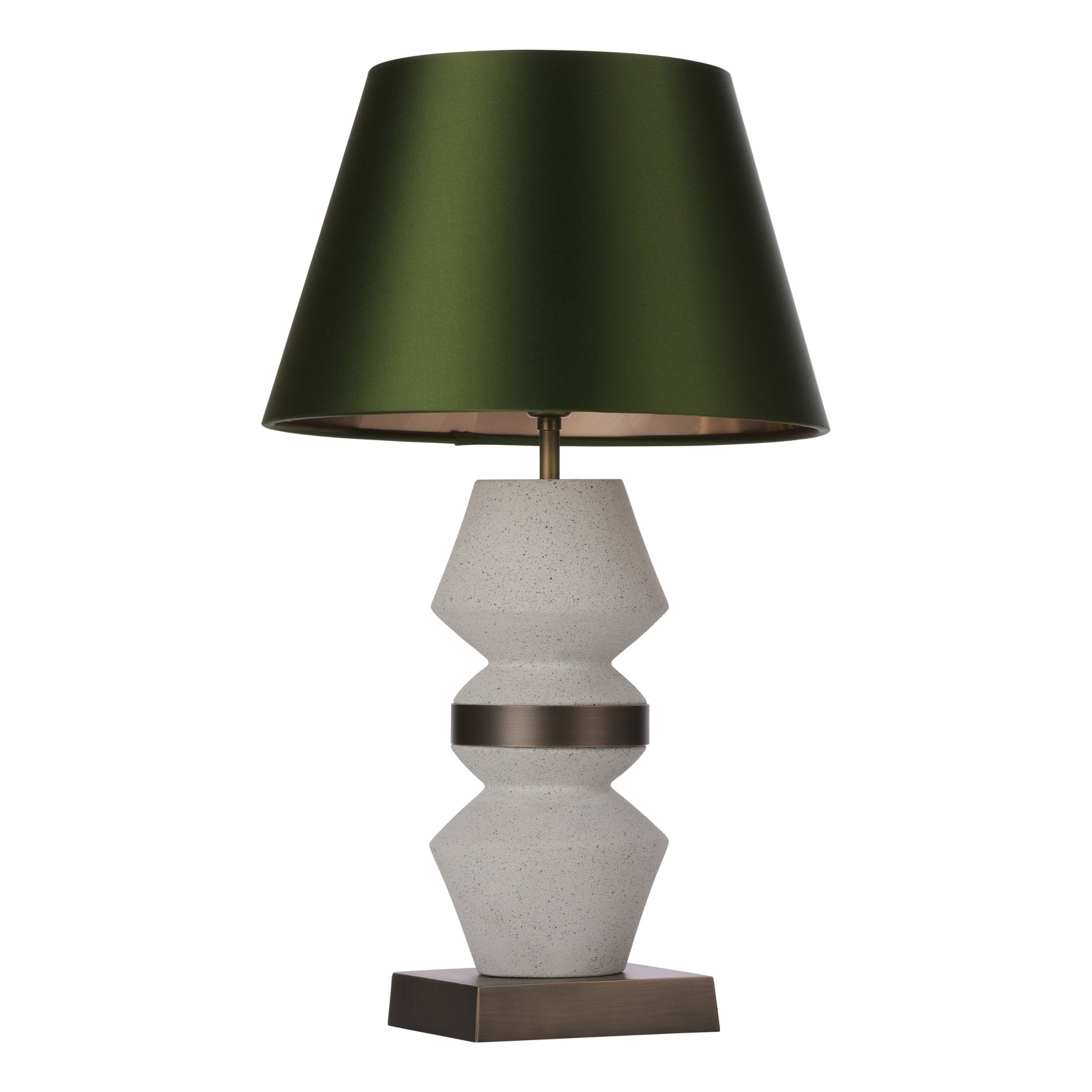 Nix Table Lamp In Stone And Antique Brass Base Only E27