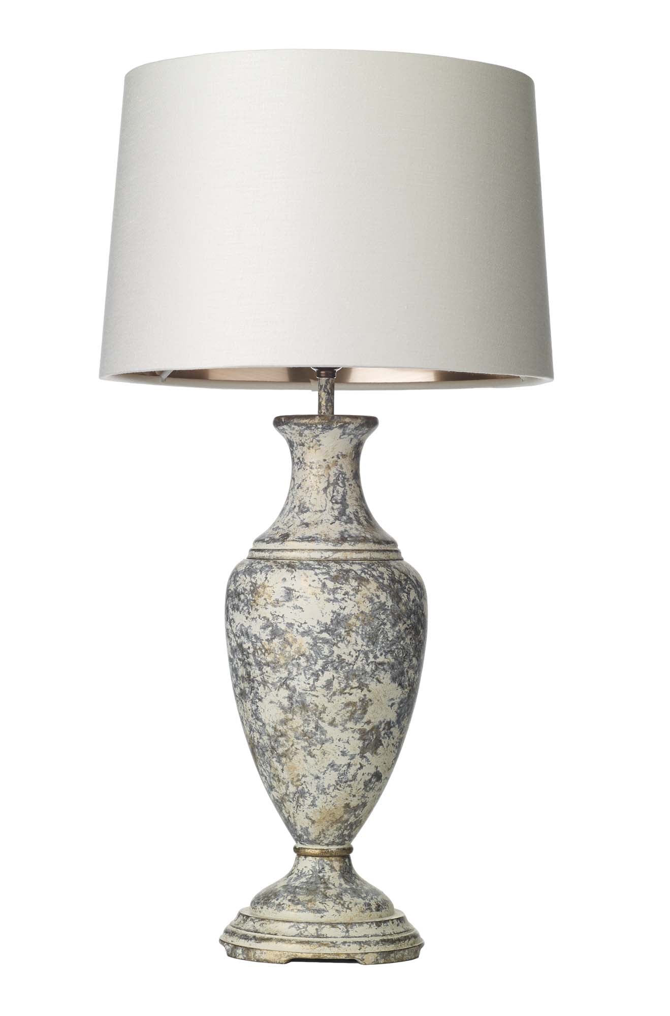 Noble Table Lamp In A Hand Painted Cream/Gold E27