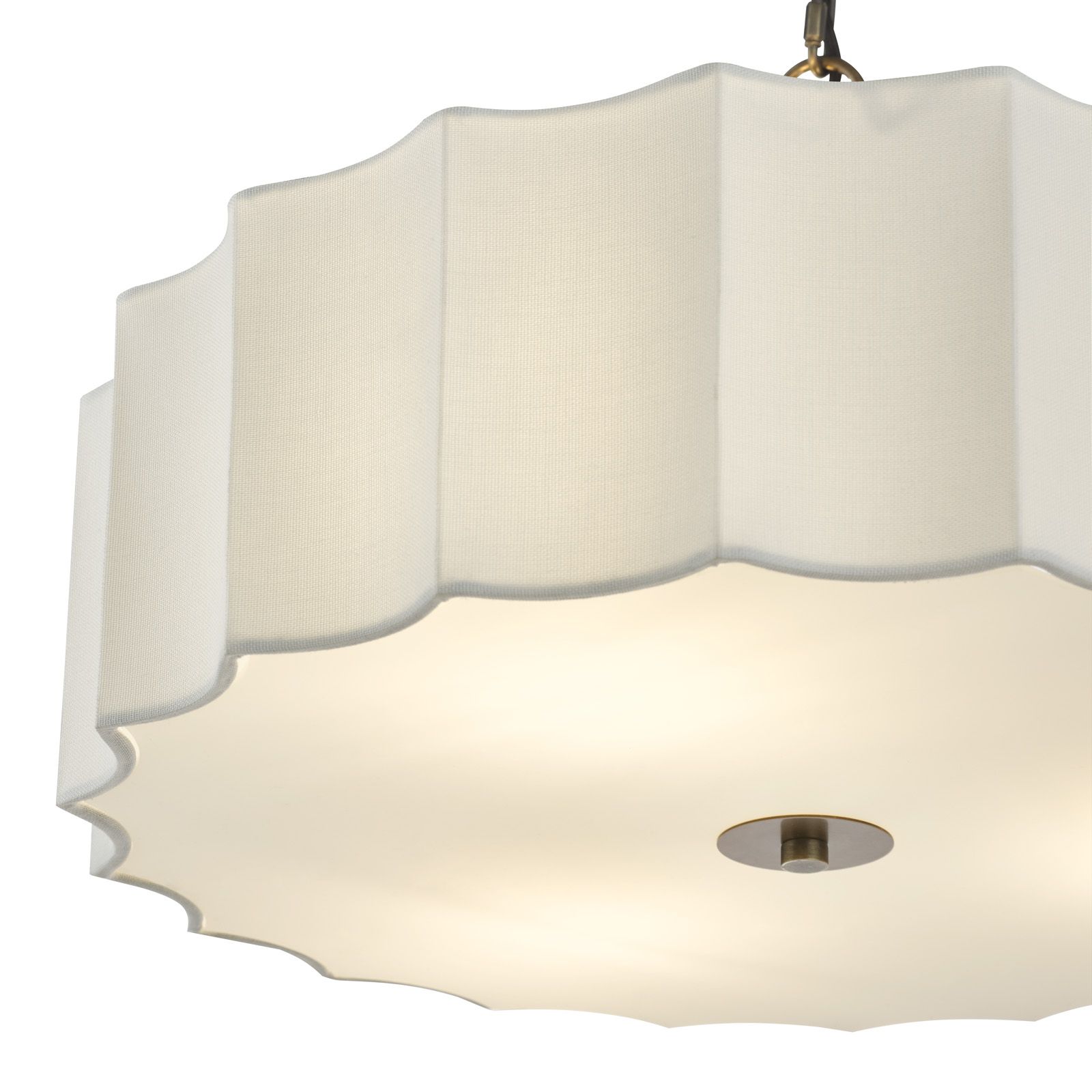 Noura 3 Light Pendant- Ivory and Antique Bronze