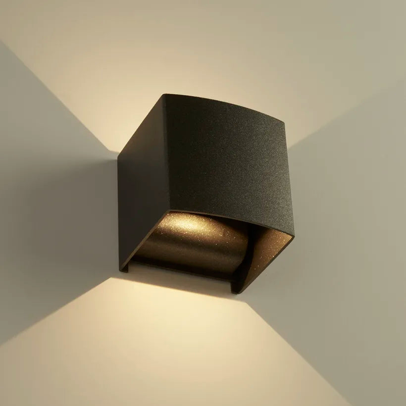 Mayfair IP65 Square Outdoor Up/Down Wall Light - Graphite