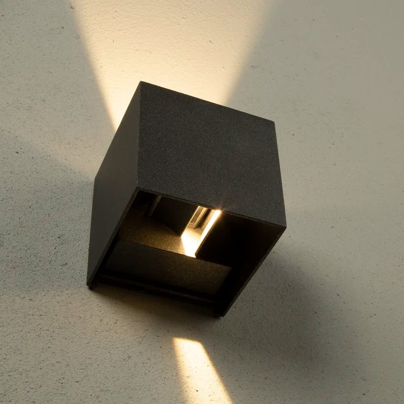Mayfair IP65 Square Outdoor Up/Down Wall Light - Graphite