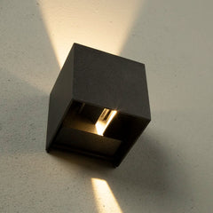 Mayfair IP65 Square Outdoor Up/Down Wall Light - Graphite