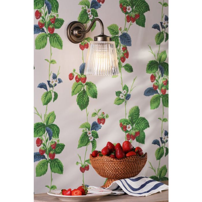 Odell Wall Light Ribbed Glass and Aged Brass