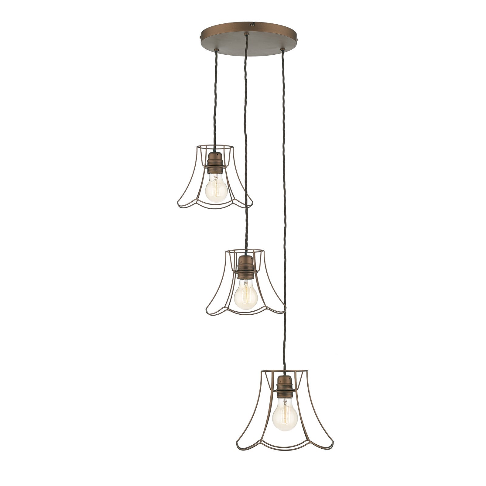 OREGON 3 light pendant bespoke/Bronze finish E27