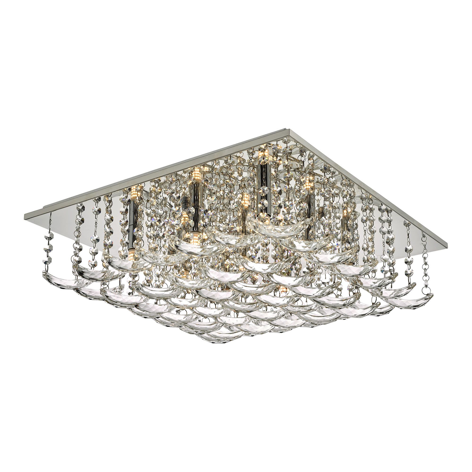 Orella 5/9 Light Flush Polished Chrome & Crystal