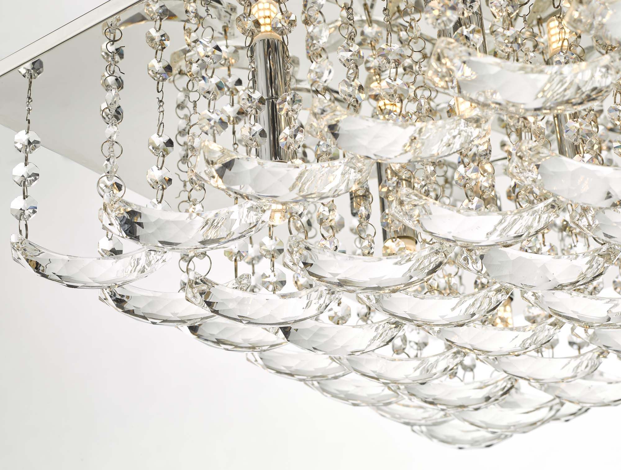 Orella 5/9 Light Flush Polished Chrome & Crystal