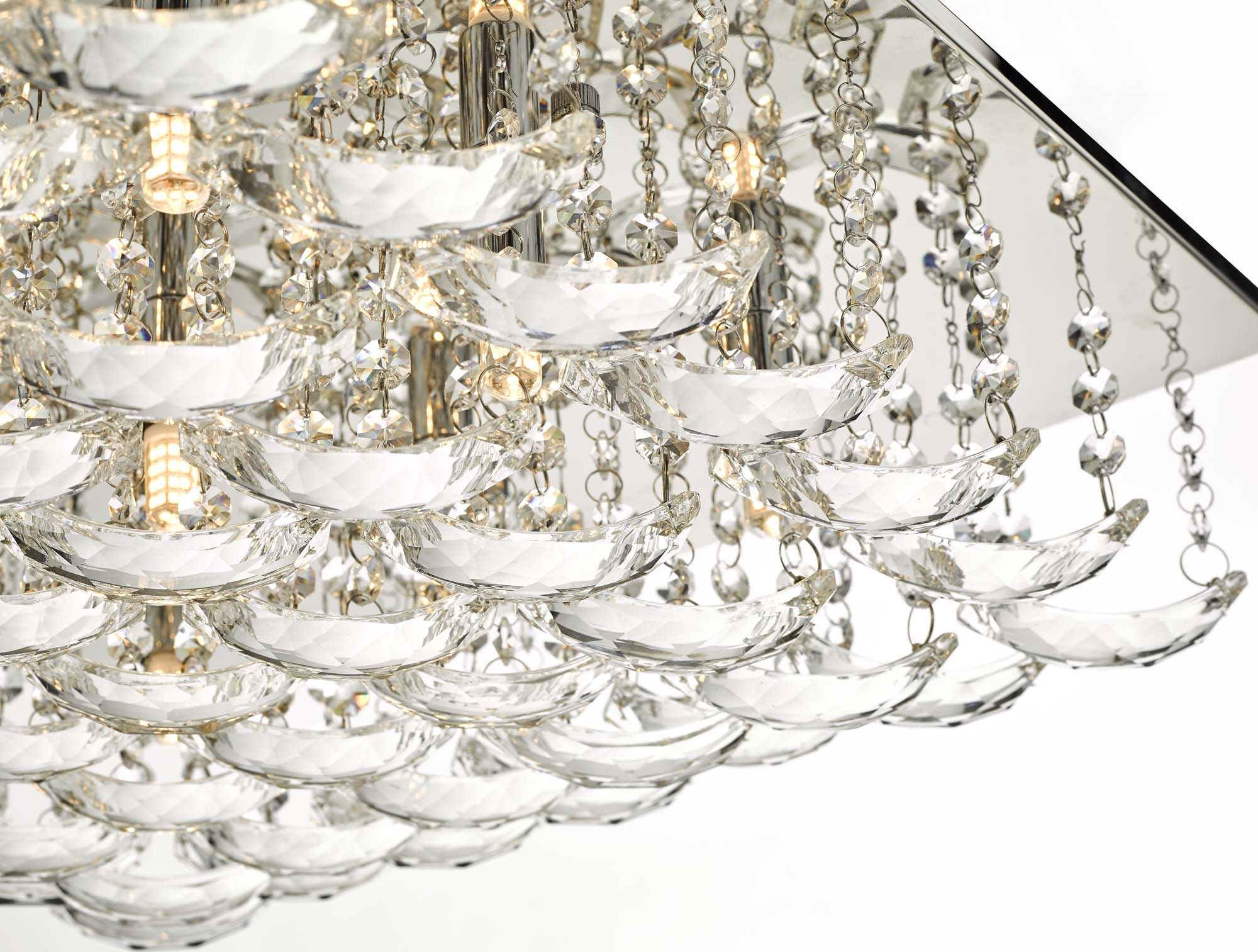 Orella 5/9 Light Flush Polished Chrome & Crystal