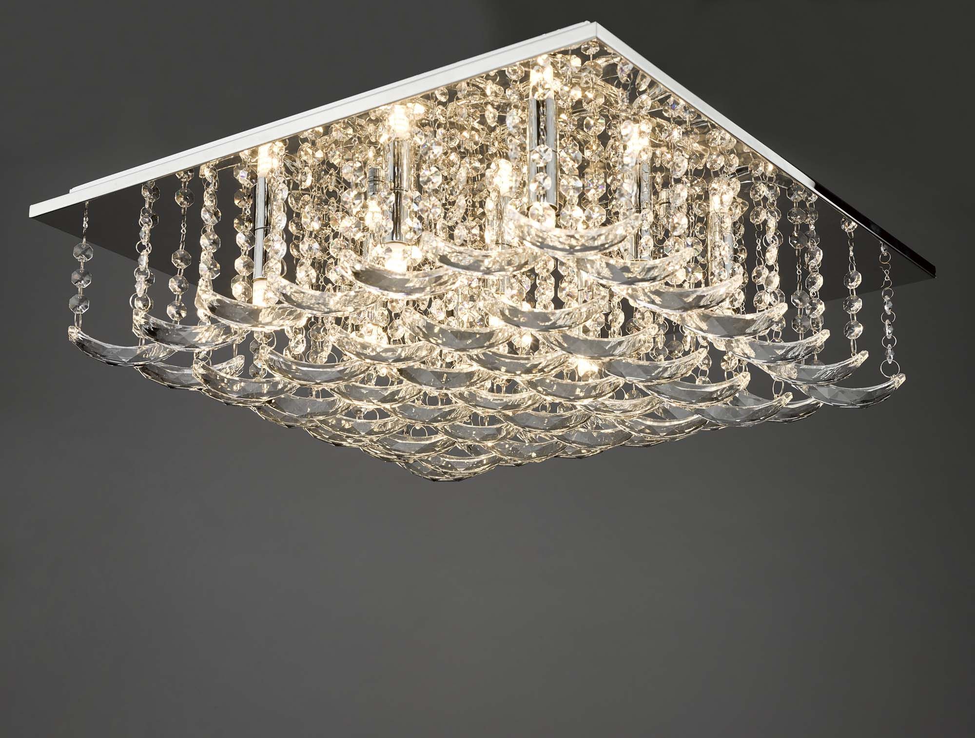 Orella 5/9 Light Flush Polished Chrome & Crystal