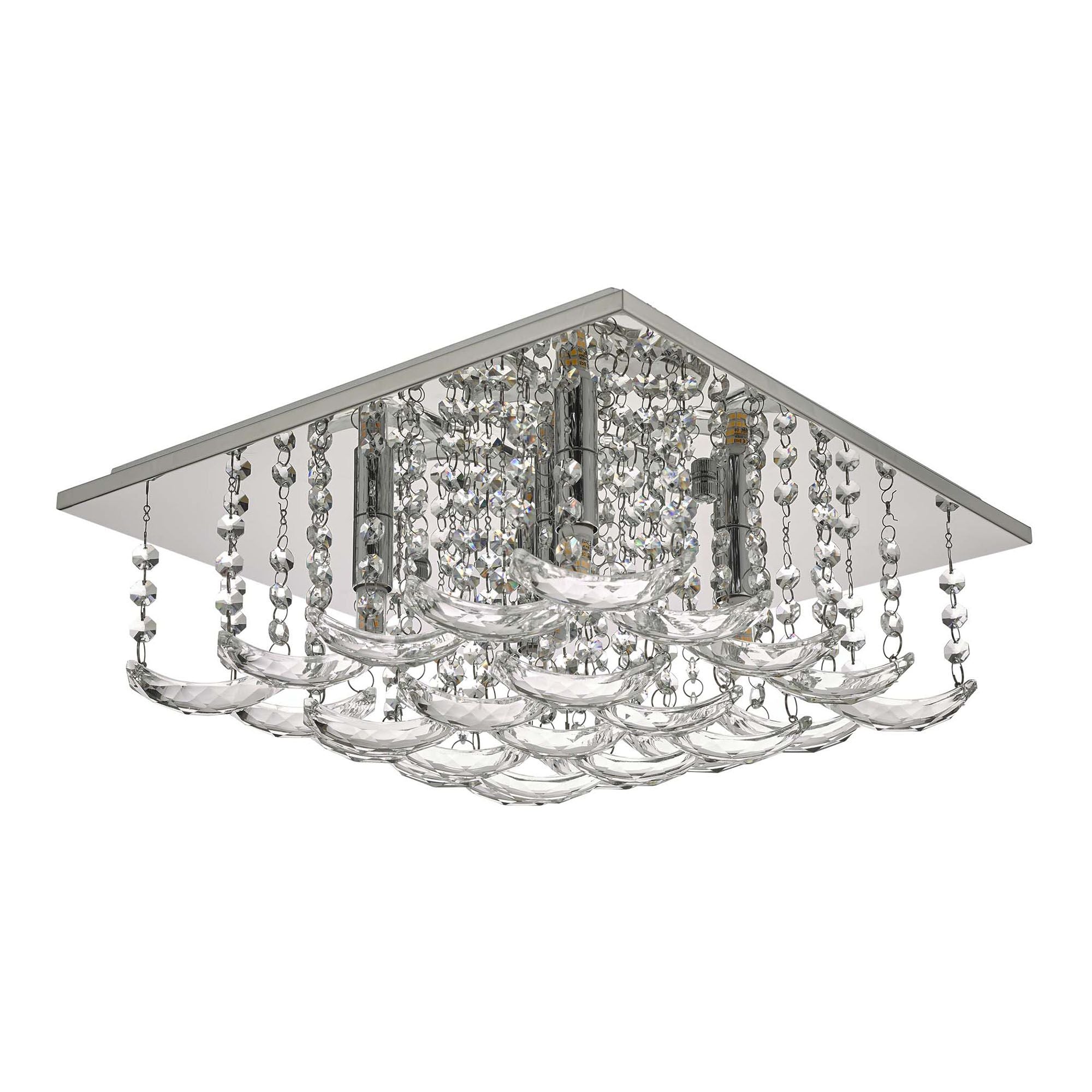 Orella 5/9 Light Flush Polished Chrome & Crystal