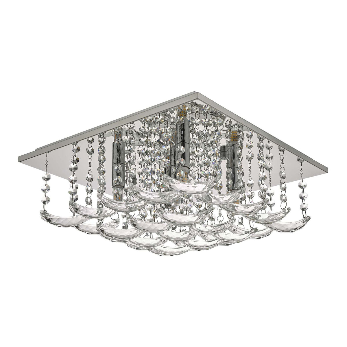 Orella 5/9 Light Flush Polished Chrome & Crystal