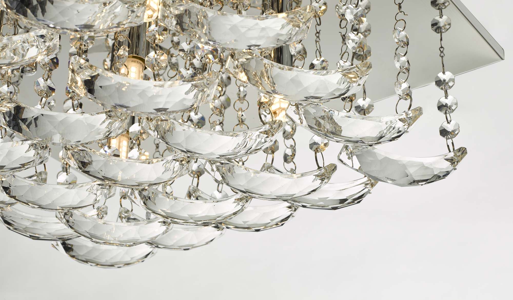 Orella 5/9 Light Flush Polished Chrome & Crystal