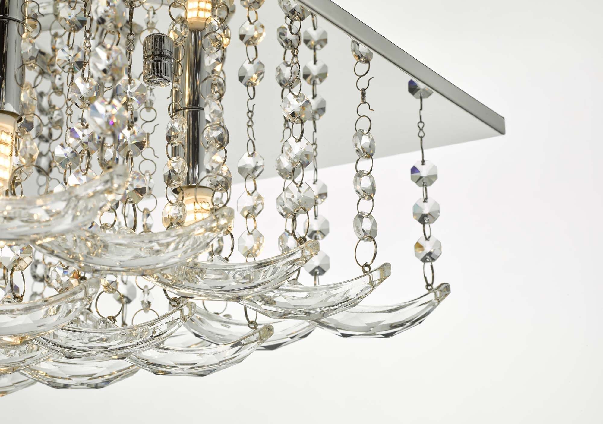 Orella 5/9 Light Flush Polished Chrome & Crystal