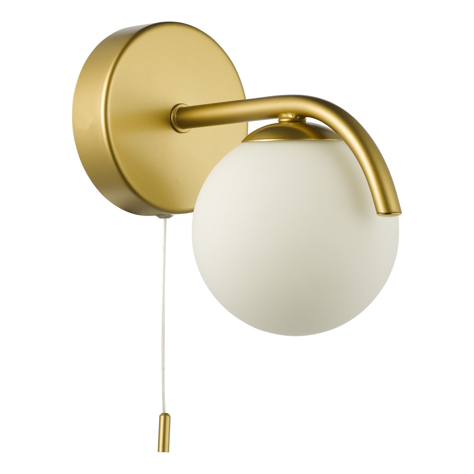 Orlena Wall Light- Matt Black/ Satin Gold and Opal Glass
