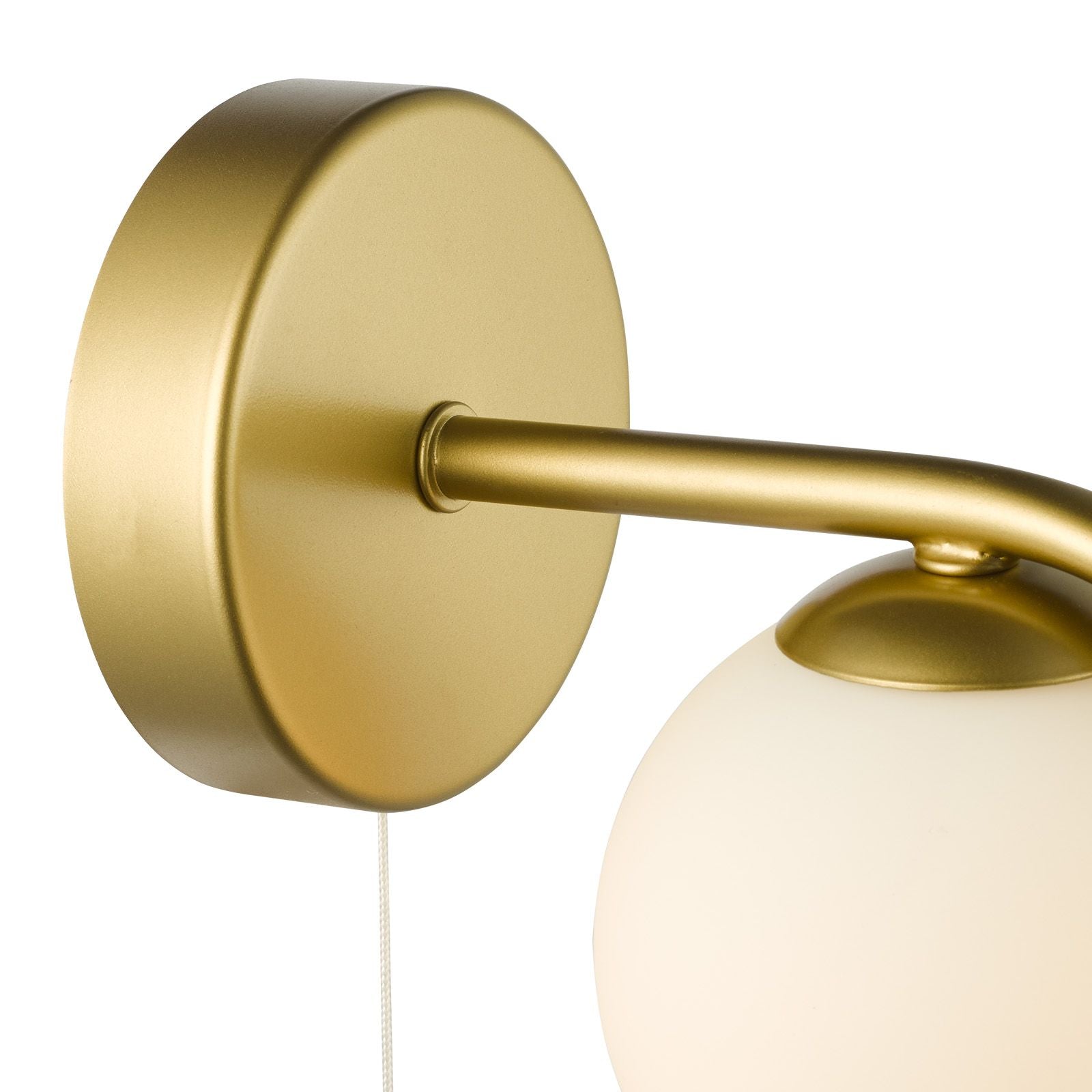 Orlena Wall Light- Matt Black/ Satin Gold and Opal Glass