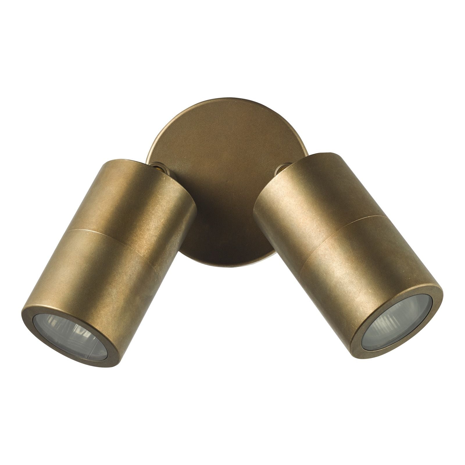 Ortega Outdoor 2Lt Wall Spotlight IP65 - Matt Black/Aluminium/ Aged Brass