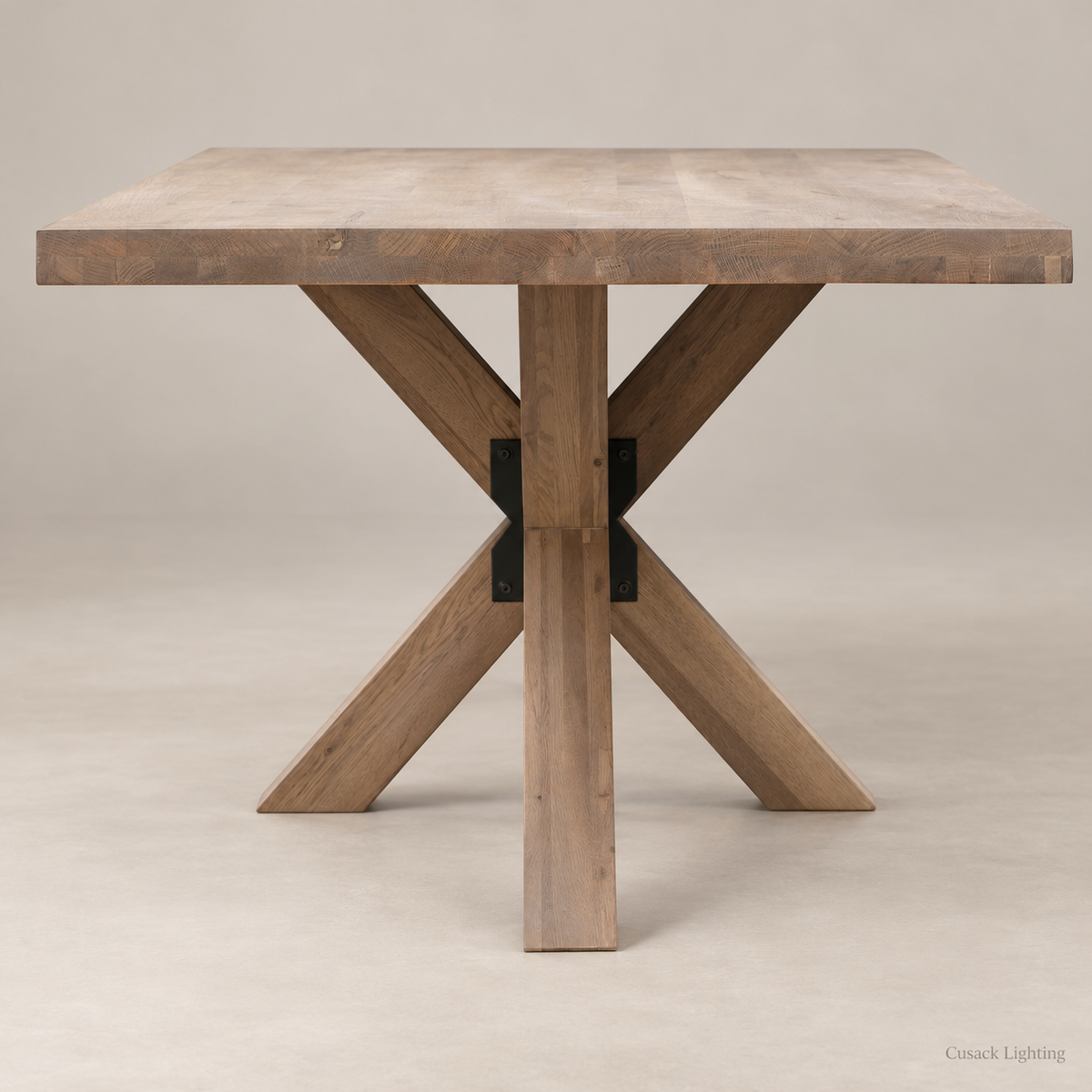 Henley Oak Table with Starburst Leg - 200/220cm