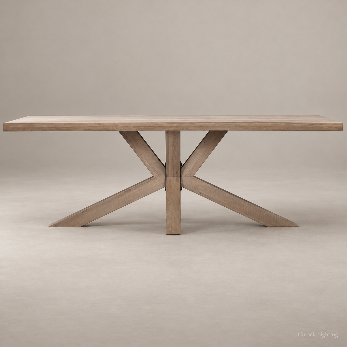 Henley Oak Table with Starburst Leg - 200/220cm