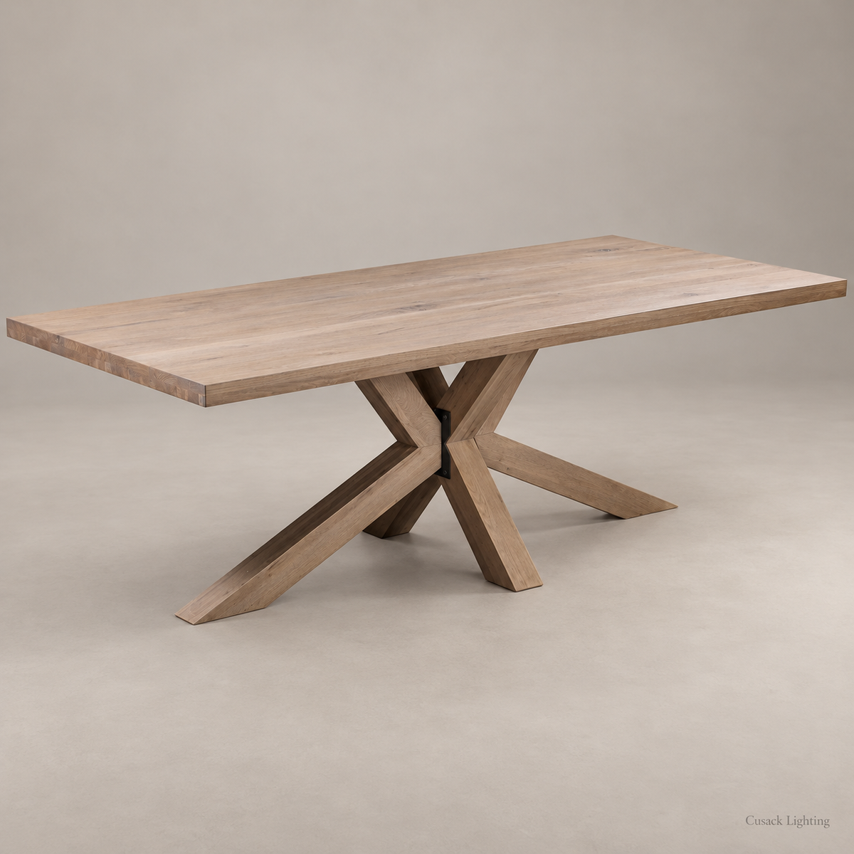 Henley Oak Table with Starburst Leg - 200/220cm