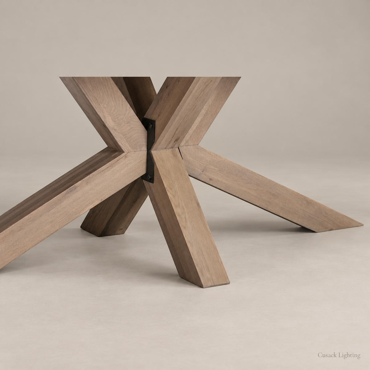 Henley Oak Table with Starburst Leg - 200/220cm