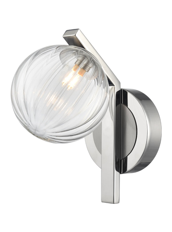 Oculus 1/2Lt Bathroom Wall Light IP44 - Nickel/Brass