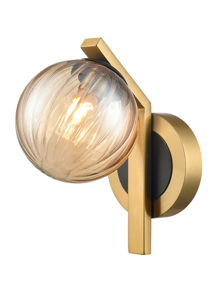 Oculus 1/2Lt Bathroom Wall Light IP44 - Nickel/Brass