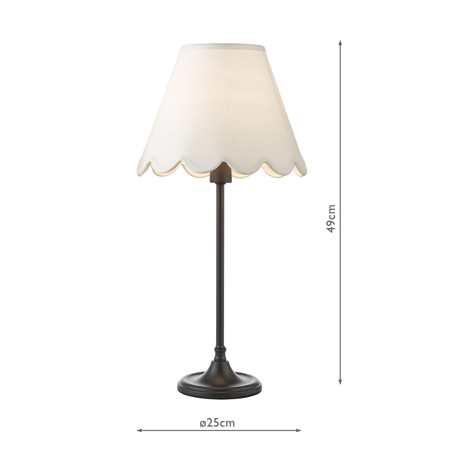 Padme Table Lamp Matt Black & White With Shades E14