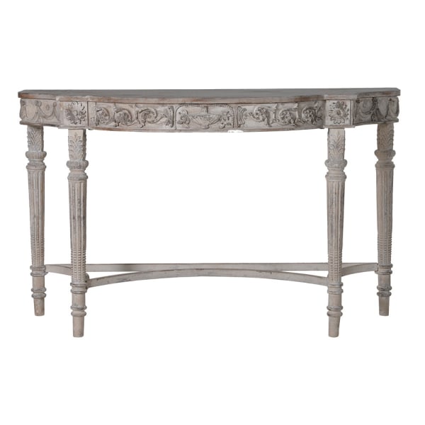 Distressed Carved Console Table