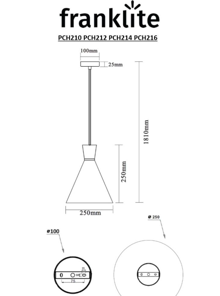 Happy 100mm/250mm/400mm Metal Pendant- Various Finishes