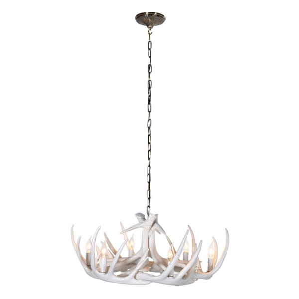 Forest Antler 6Lt Chandelier - Wood Finish