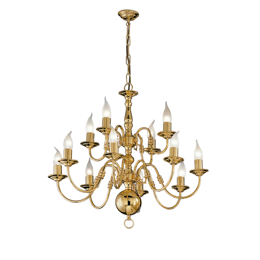 Delphine 3/5/8/12Lt Chandelier Ceiling Light - Polished Brass Finish