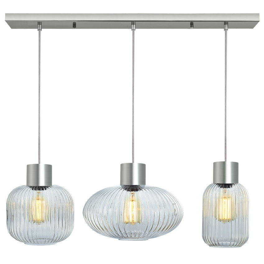 Skytech Kitchen Light - Black & Ribbed Opal Glass Finish
