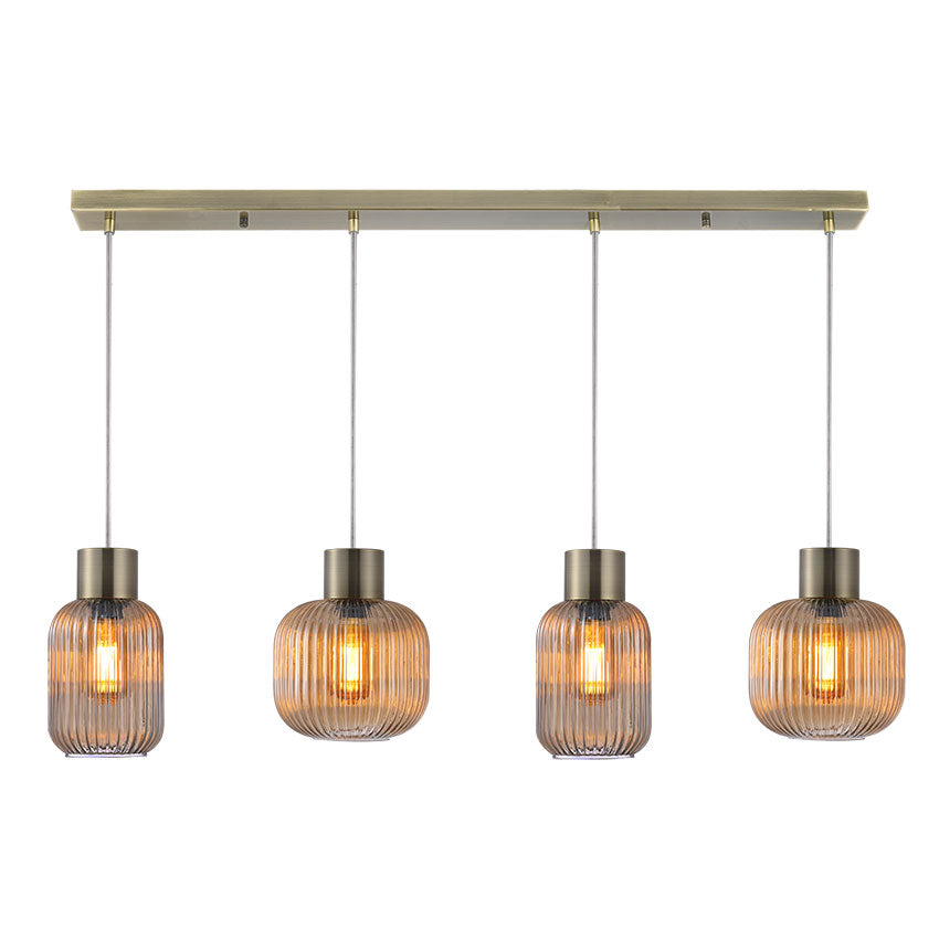 Skytech Kitchen Light - Black & Ribbed Opal Glass Finish