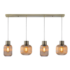Skytech Kitchen Light - Black & Ribbed Opal Glass Finish