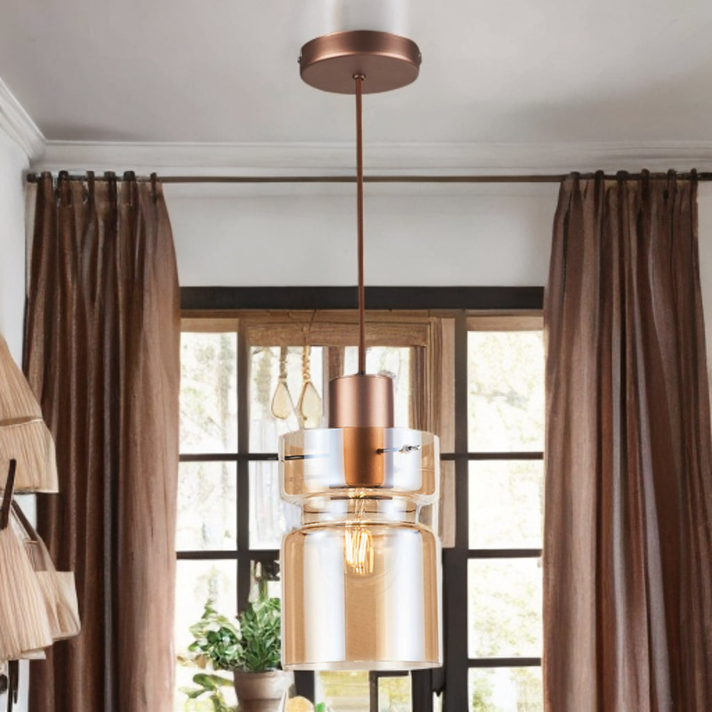 Camden Single Pendant Light- Silver/ Grey/ Copper Finishes