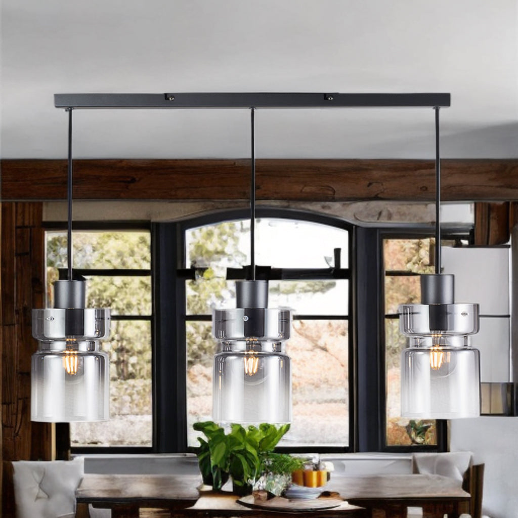 Camden Kitchen Linear Table Light- Copper/ Silver/ Amber