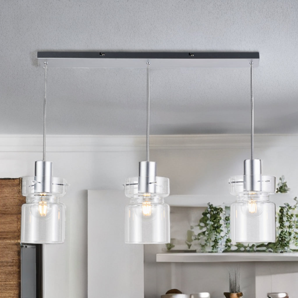 Camden Kitchen Linear Table Light- Copper/ Silver/ Amber