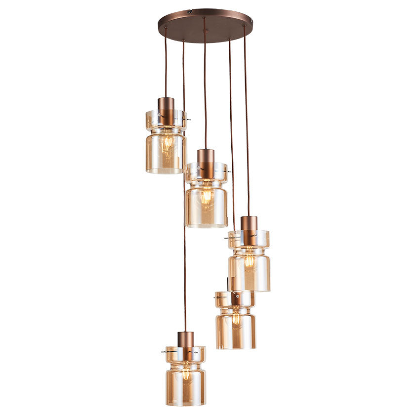 Camden 4 Lt Ceiling Light- Silver/ Grey/ Copper Finishes