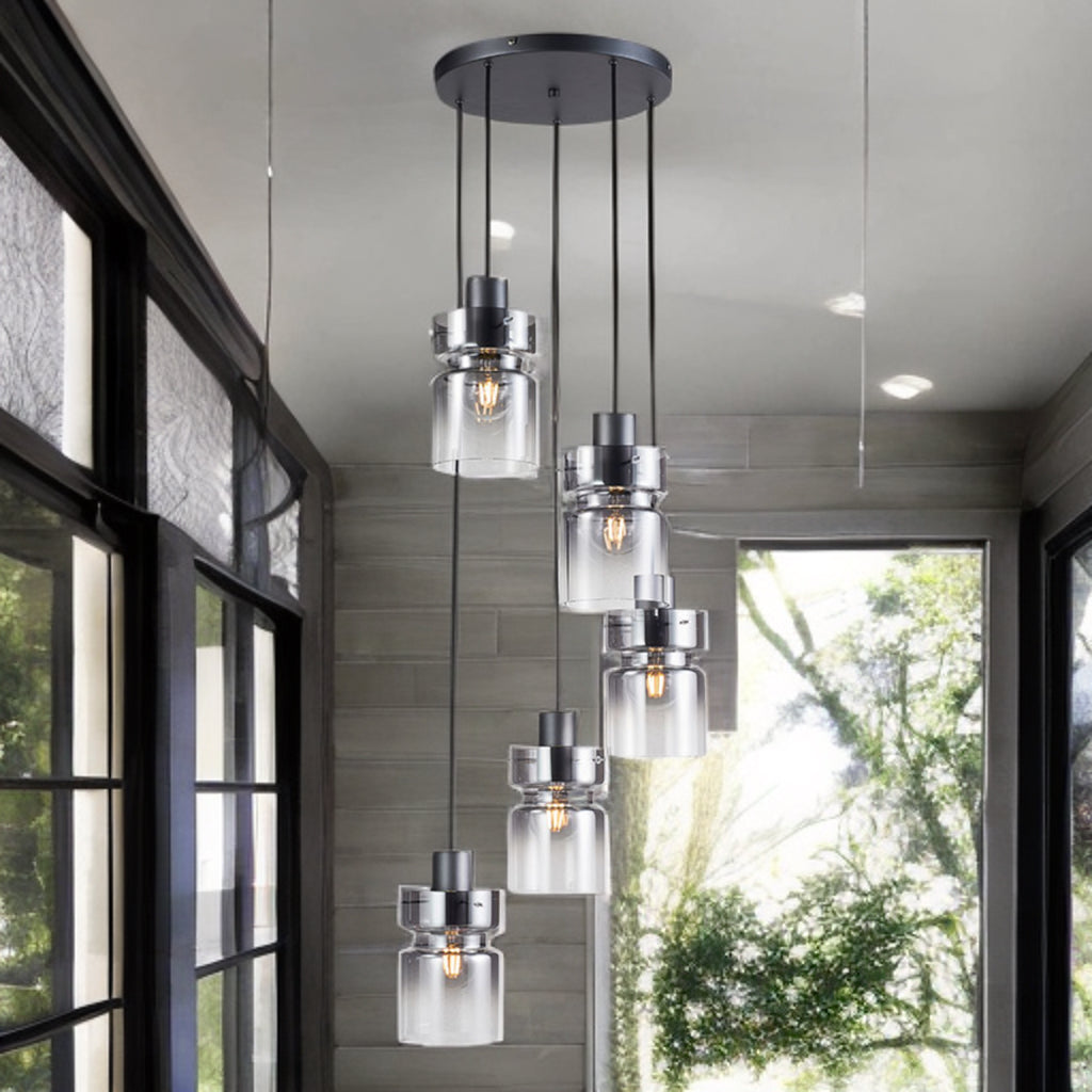 Camden 4 Lt Ceiling Light- Silver/ Grey/ Copper Finishes