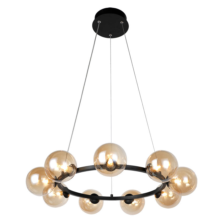 Taishan Centre Ceiling Light G9 Black & Amber/Brass & White