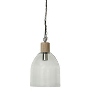 Saxen Wood & Glass Double Height Pendant