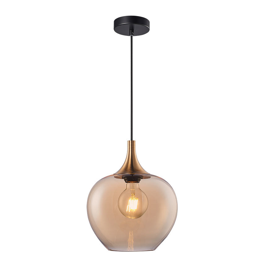 Berkley Small/Large Pendant E27 Amber/Black