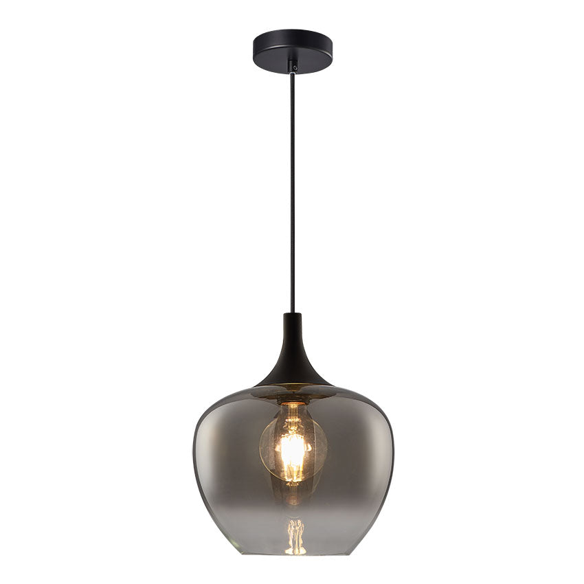 Berkley Small/Large Pendant E27 Amber/Black