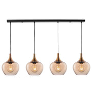 Berkley 4/6Lt Kitchen Light E27 Amber/Black