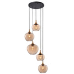 Berkley 5Lt Cluster Pendant E27 Amber/Black