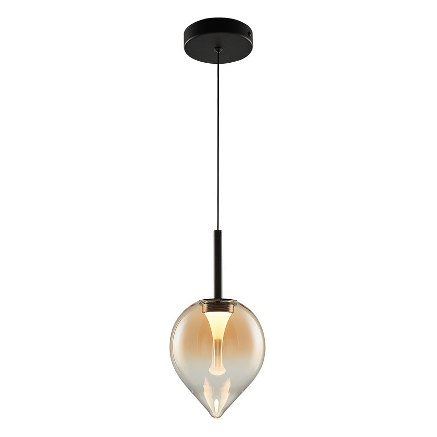 Vetro LED Pendant- Smoke / Amber Finishes
