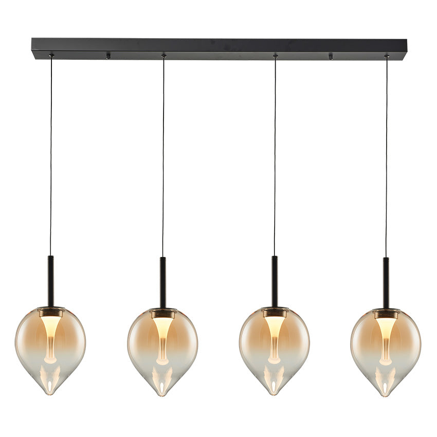 Vetro 4lt LED Kitchen Light- Black/ Amber Finishes