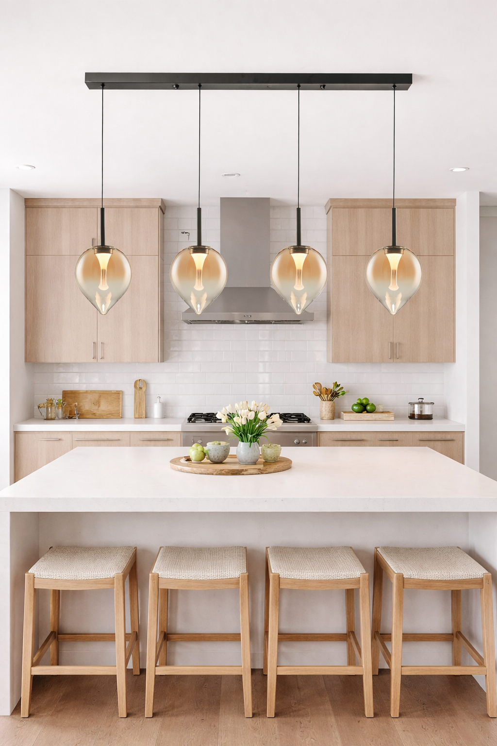 Vetro 4lt LED Kitchen Light- Black/ Amber Finishes
