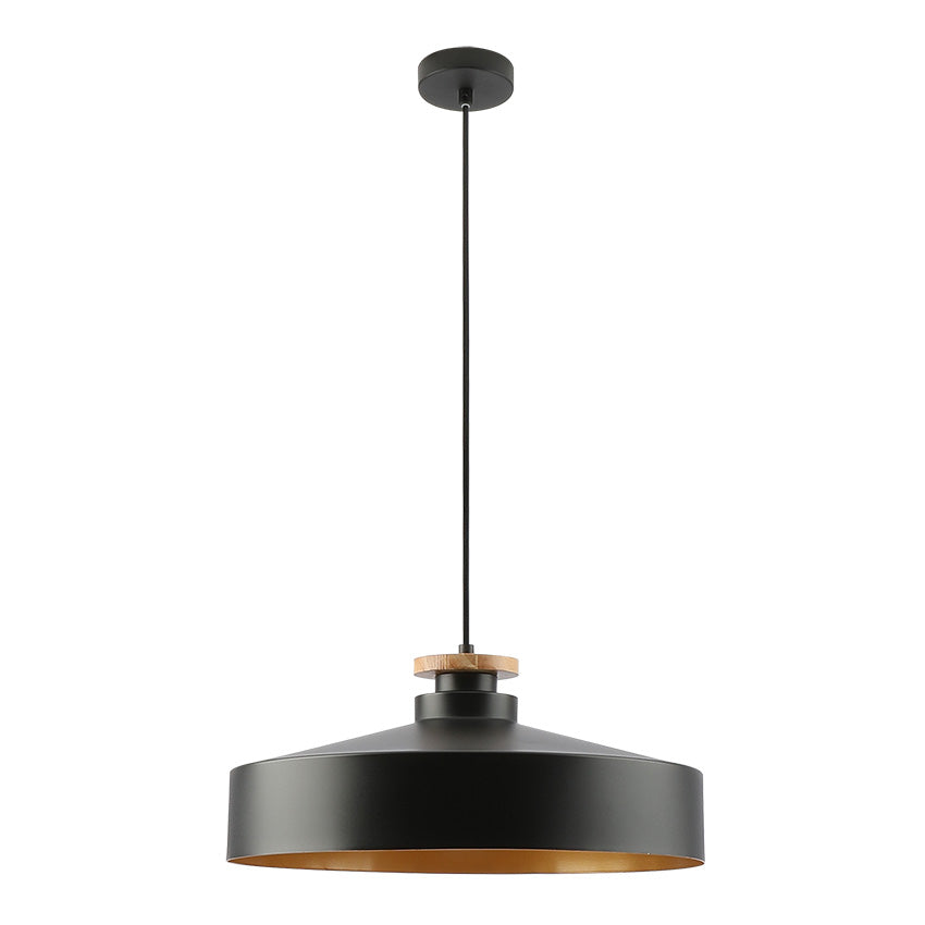 Modern Industrial Pendant- Black & Gold