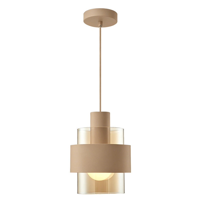 Mela Pendant Range E27- Beige/ Matt Brass & Amber/Matt Brass & Smoke